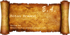 Botos Armand névjegykártya